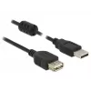 DELOCK Καλώδιο επέκτασης USB 2.0 Type-A αρσενικό > USB 2.0 Type-A θηλυκή 0,5 m μαύρο