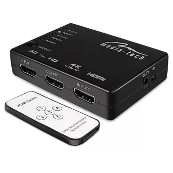 Διακόπτης HDMI MEDIA-TECH MT5207, 5x εισόδους HDMI, 1x έξοδο HDMI, μαύρο