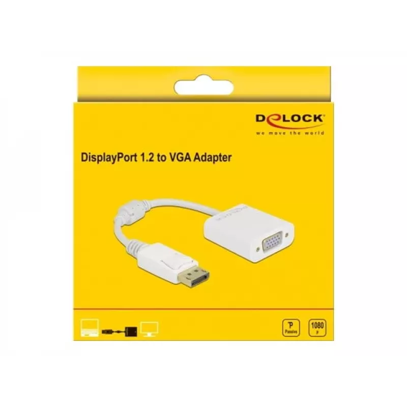 Προσαρμογέας DisplayPort 1.2 αρσενικό σε VGA θηλυκό DeLOCK 61007