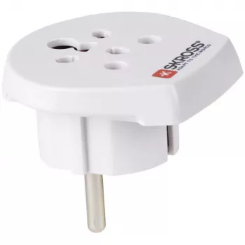SKROSS Country Travel Adapter Ινδία-Ισραήλ-Δανία σε Ευρώπη - Προσαρμογέας για παροχή ρεύματος - Τύπος K, Τύπος D, Τύπος H (W)