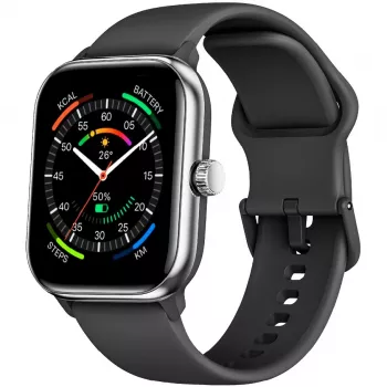 Beafon SmartWatch 201 (201_EU001BS) έξυπνο ρολόι, τετράγωνο, μαύρο-ασημί