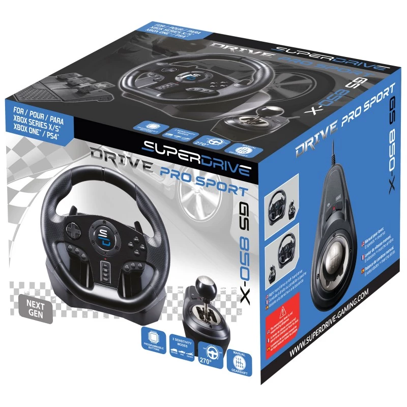 Τιμόνι + πεντάλ Subsonic GS850-X Μαύρο περιστροφή 270° USB