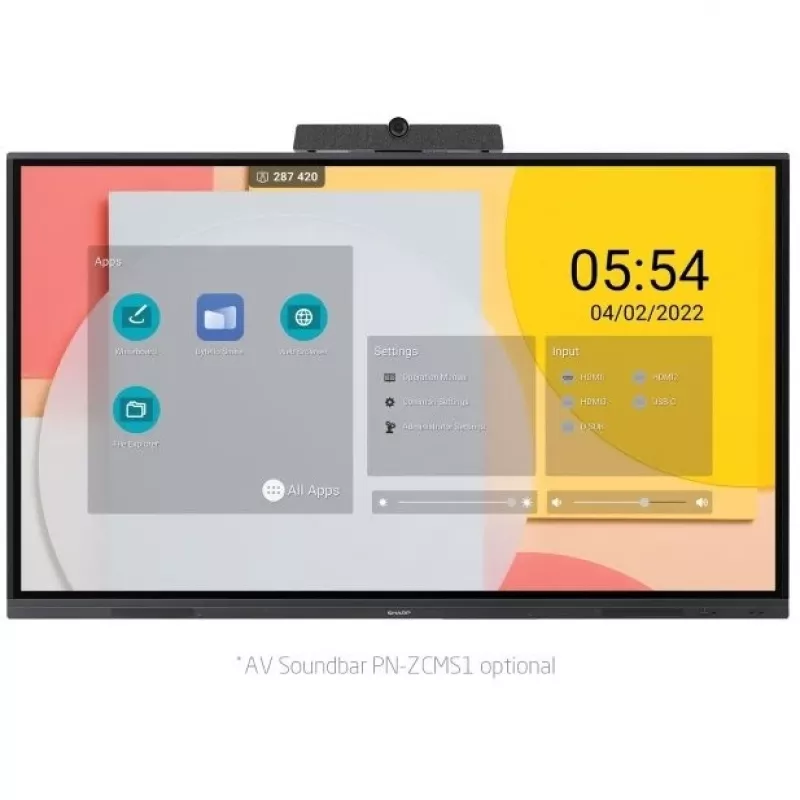Sharp PN-L752B διαδραστικός πίνακας 190,5 cm (75 ίντσες) 3840 x 2160 pixel Οθόνη αφής Μαύρος
