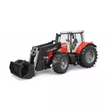 Τρακτέρ παιχνίδι BRUDER Massey Ferguson 7624 με μπροστινό φορτωτή, κόκκινο, για παιδιά από 3 ετών