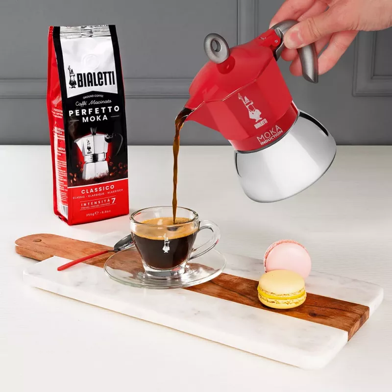 Bialetti Moka Induction 0,1 L Κόκκινο Ασημί