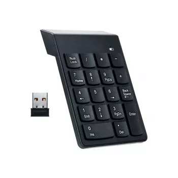Gembird KPD-W-02 ασύρματο αριθμητικό πληκτρολόγιο, 2,4 GHz, USB, 18 πλήκτρα, μαύρο