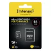 Intenso Performance - Κάρτα flash (microSDXC με αντάπτορα SD) - 64GB - UHS-I U1 / Class10 - microSDXC UHS-I (3424490)