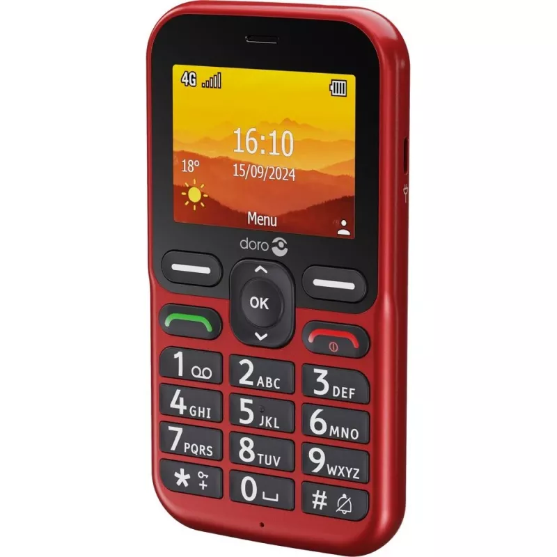 Doro Leva L10 4G, τηλέφωνο με μεγάλα πλήκτρα, κόκκινο (380571)