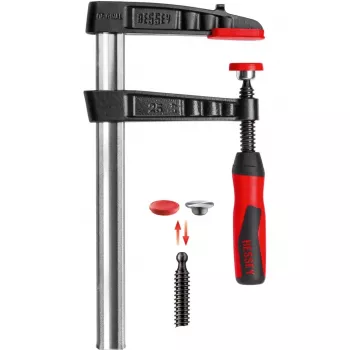 Γνήσια μέγγενη χυτοσίδηρου BESSEY TG με λαβή δύο συστατικών - μέγγενη - σίδηρος - πλαστικό - 25 cm