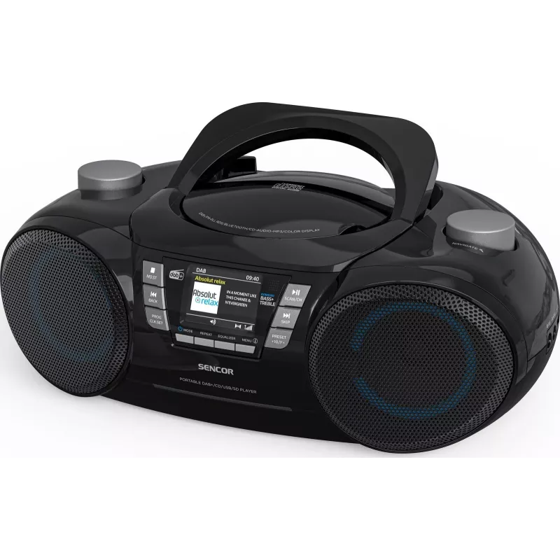 Sencor SPT 6510DB φορητό boombox DAB+, CD/MP3/USB/SD, Bluetooth 5.3, FM RDS, 16 W, μαύρο