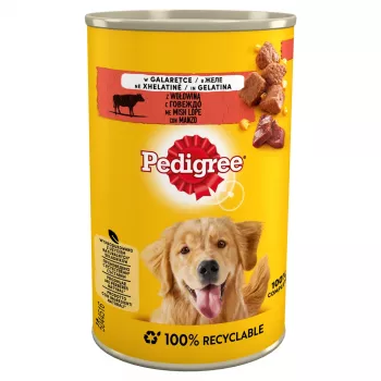Pedigree υγρή τροφή για σκύλους, μοσχάρι σε ζελέ, 400 g