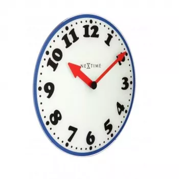 NeXtime επιτοίχιο ρολόι 8151 Boy, Ø43 cm, λευκό/μπλε/μαύρο/κόκκινο