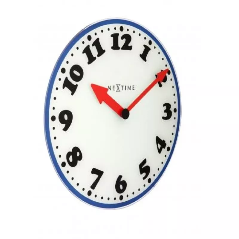 NeXtime επιτοίχιο ρολόι 8151 Boy, Ø43 cm, λευκό/μπλε/μαύρο/κόκκινο