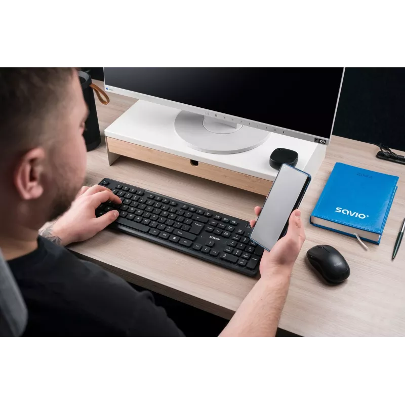Savio KB-02 Πληκτρολόγιο Γραφείου/Σπιτιού USB QWERTY Μαύρο