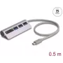 DELOCK USB Hub 3-Port 5 Gbit/s με αναγνώστη καρτών SD & microSD και θύρα USB-C