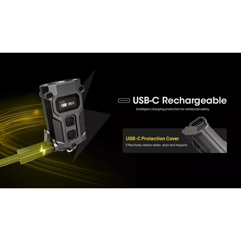 Φακός μπρελόκ Nitecore TINI3 μαύρο 600 lm USB επαναφορτιζόμενος
