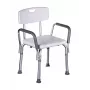 Καρέκλα ντους ActionMed KP300AM με πλάτη και υποβραχιόνια, πολυπροπυλένιο, ρυθμιζόμενο ύψος 43–56 cm, κάθισμα 40×33 cm, μέγιστο βάρος χρήστη 110 kg