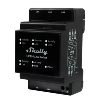 Smart Switch Shelly Διακόπτης LAN Μαύρος AC 110-240V 1W