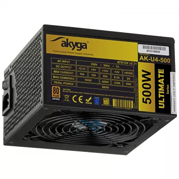 Akyga Ultimate AK-U4-500 τροφοδοτικό ATX 500 W, 80 PLUS Bronze, ενεργό PFC, ανεμιστήρας 120 mm