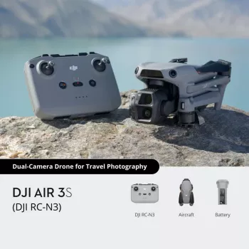 Quadcopter DJI Air 3s RC-N3 — Κάμερα 50-MP, 4K 3840×2160, 4 Έλικες, μέγ. 27 m/s, Εμβέλεια 32.000 m, Μπαταρία 4276-mAh, γκρι
