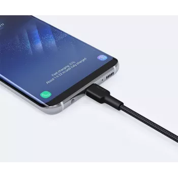 Καλώδιο USB-C σε USB-A Aukey CB-CA2, πλεξούδα νάιλον, Quick Charge 3 A, 1 m