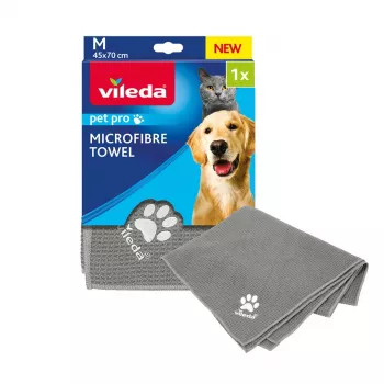 Πετσέτα VILEDA Pet Wipes 172650 450x700 mm, πολυεστέρας, πλένεται στο πλυντήριο, γκρι