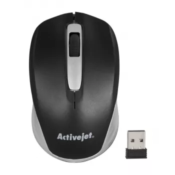 Ασύρματο ποντίκι ActiveJet AMY-313, δέκτης RF-Nano, οπτικό 1200 DPI, αμφίχειρο, 3 κουμπιά, μπαταρία AA