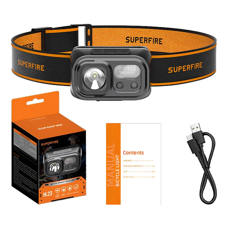 Φακός κεφαλής Superfire HL23 με ισχύ 220 lm και φόρτιση USB-C