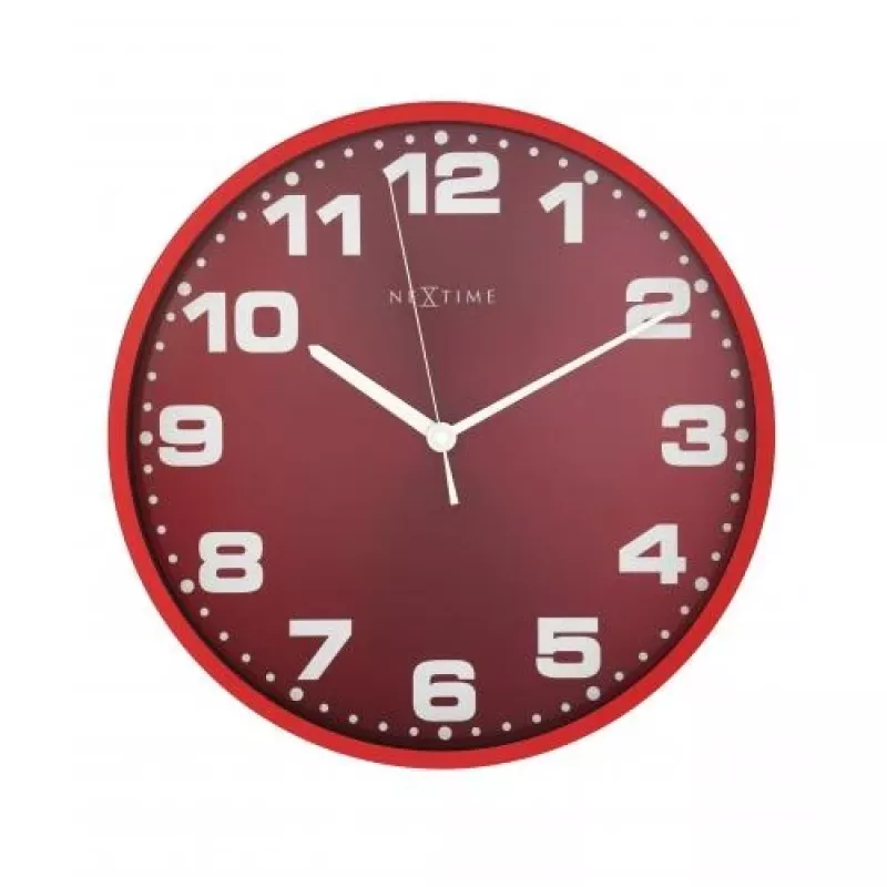 NeXtime Ρολόι 3053ro Dash Red, Ø35 cm, Επιτοίχιο, Κόκκινο/Ασημί
