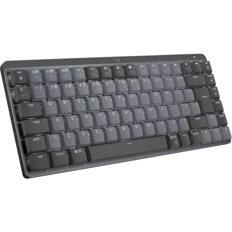 Logitech MX Mechanical Mini 920-010782 ασύρματο φωτιζόμενο πληκτρολόγιο, διακόπτες με κλικ, RF ασύρματο + Bluetooth LE, US International QWERTY, γραφίτης