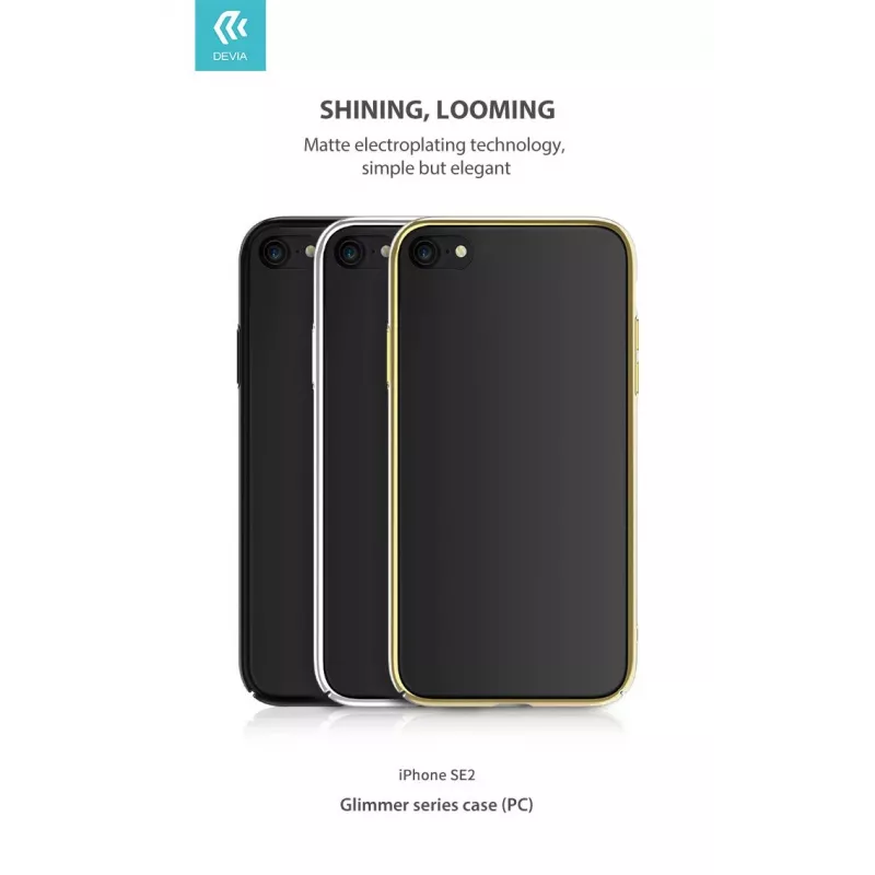 Προστατευτική θήκη Devia Glimmer Series για iPhone SE2, χρυσό, σκληρή πλάτη PC