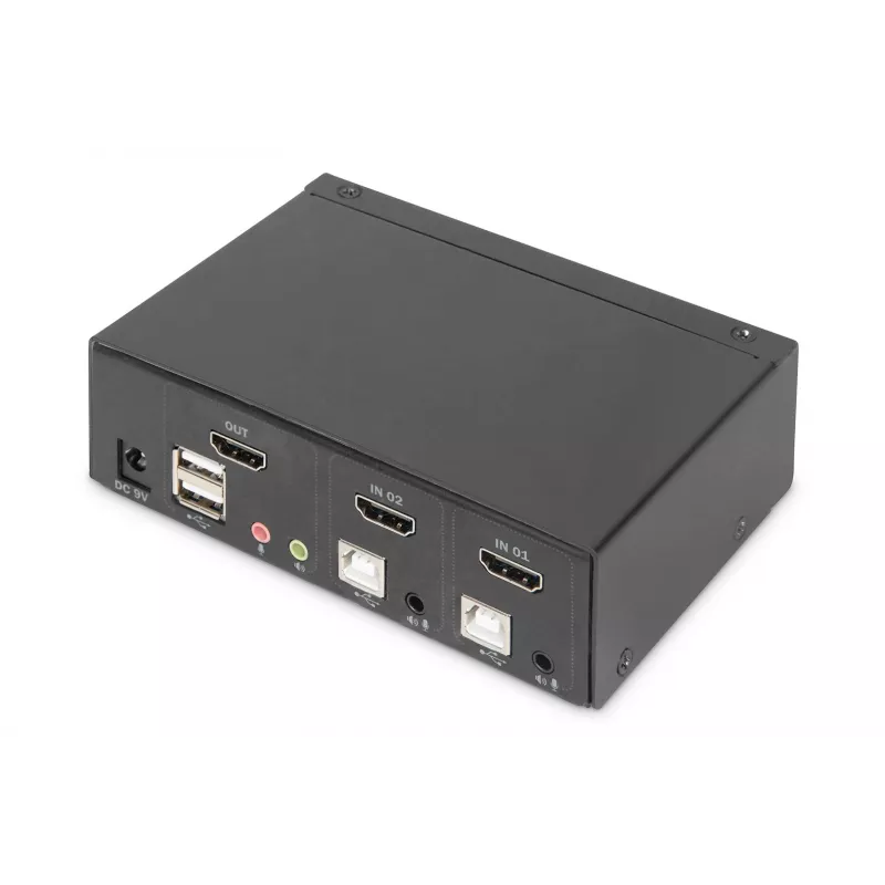 Διακόπτης KVM Digitus 2 Θυρών Single Display 4K HDMI