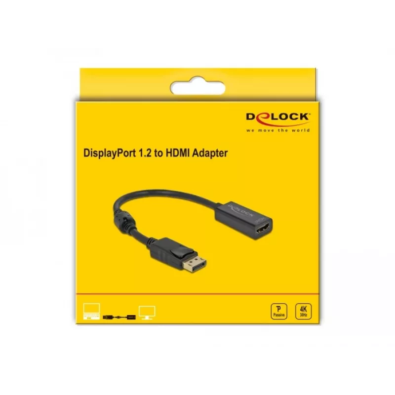 Αντάπτορας DisplayPort 1.2 αρσενικό σε HDMI θηλυκή 4K DeLOCK 63559