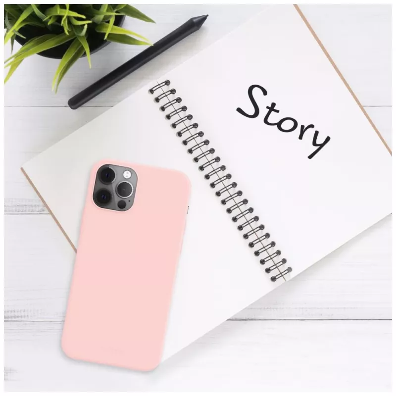 Πίσω κάλυμμα κινητού FIXED για Apple iPhone 16e, Λάστιχο, Ροζ