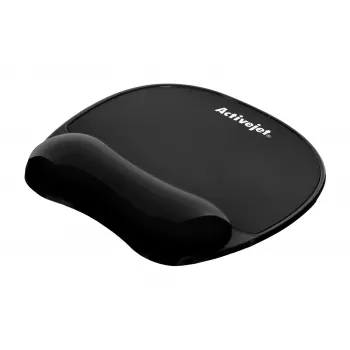 Βάση mouse με υποστήριγμα καρπού gel ActiveJet — μαύρο 220×250 mm, gel και σιλικόνη, αντιολισθητική βάση
