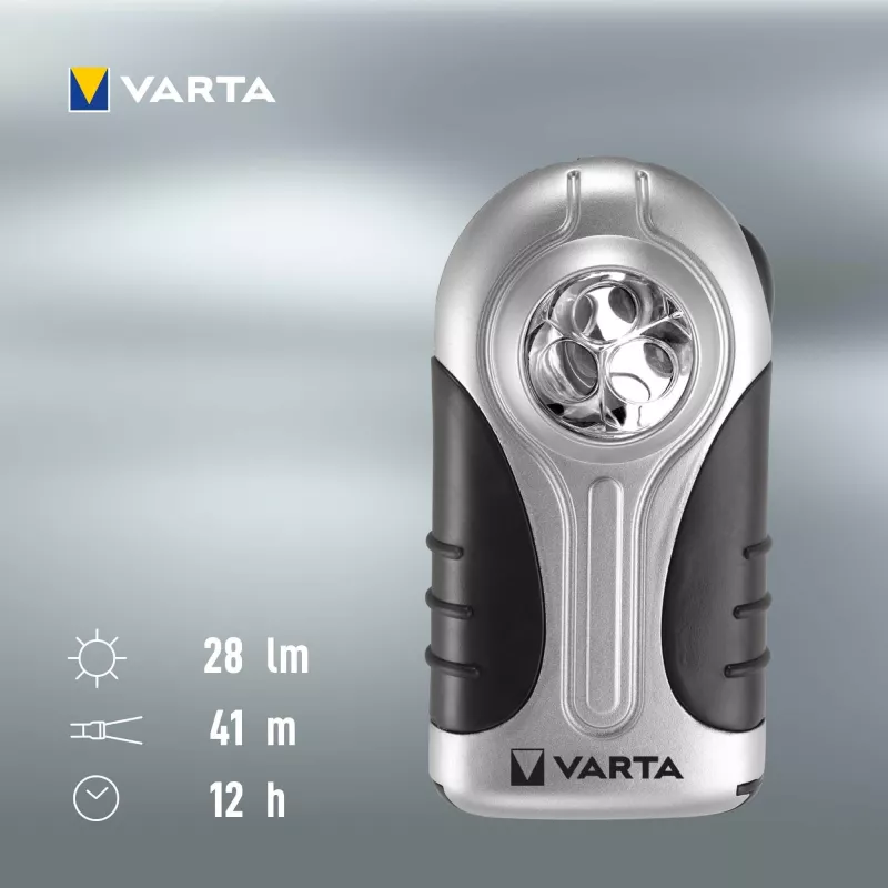 Φακός χειρός Varta 16647 Μαύρο Ασημί