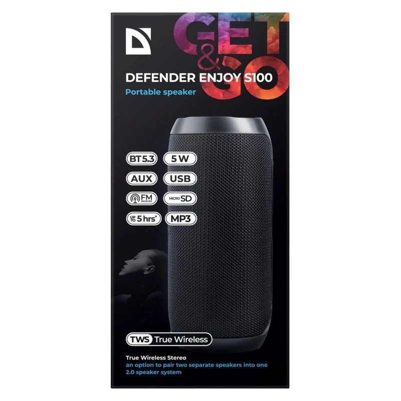 Defender Enjoy S100 Ηχείο Bluetooth, 5 W, Μαύρο