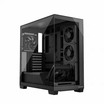 Κουτί PC MODECOM Volcano Stellar 5F ATX Midi Tower, σκληρυμένο γυαλί, 5 προεγκατεστημένοι ανεμιστήρες, USB‑C, υποστηρίζει microATX/ATX, μέγ. GPU 420 mm, ύψος ψύκτρας CPU 175 mm