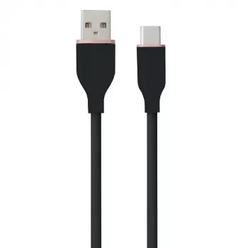 Καλώδιο σιλικόνης USB Type-A - Type-C (μαύρο, 2m)