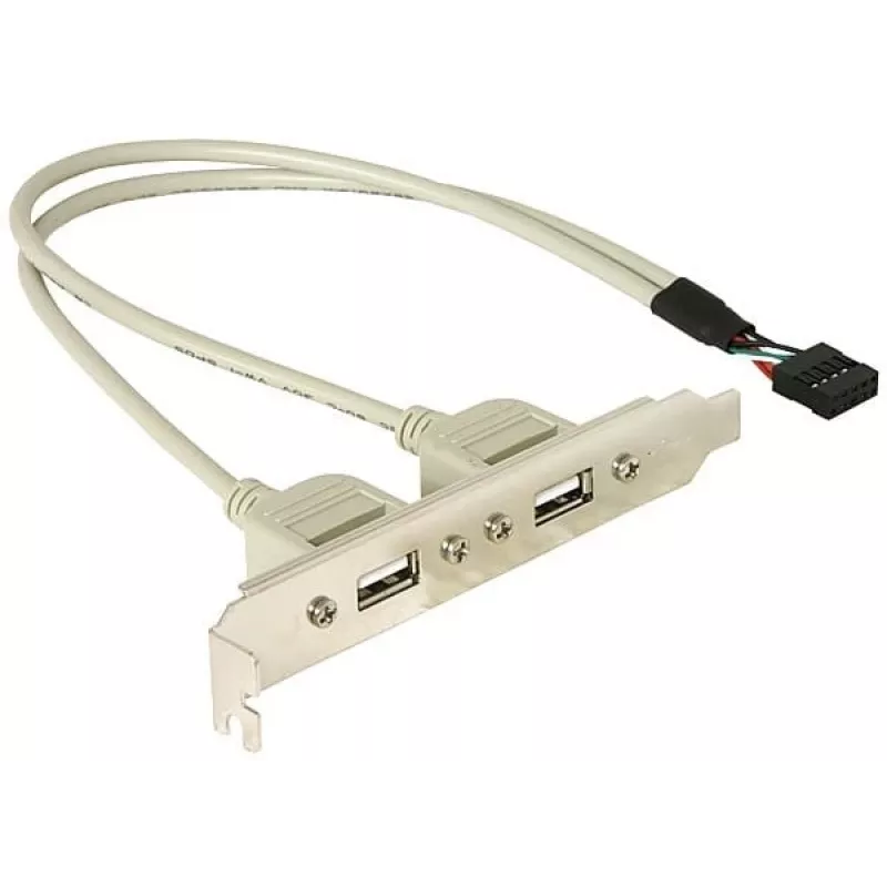 Slotbracket 1x εσωτερικό USB 5-Pin σε 2x εξωτερικά USB 2.0 DeLOCK 71000