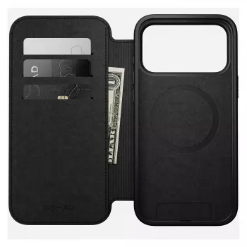 Θήκη folio κινητού Nomad Modern Leather Folio για iPhone 17 Pro Max – Tan, για οθόνη έως 17,5 cm (6,9 ίντσες), 4 θήκες καρτών