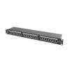 Patchpanel 1U LANBERG PPS5-1024-B — 24 θυρών RJ-45 Cat5, μέταλλο, μαύρο, τοποθέτηση σε rack
