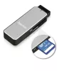 Hama 123900 αναγνώστης καρτών USB 3.0 SD/microSD, αλουμίνιο, μαύρο/ασημί