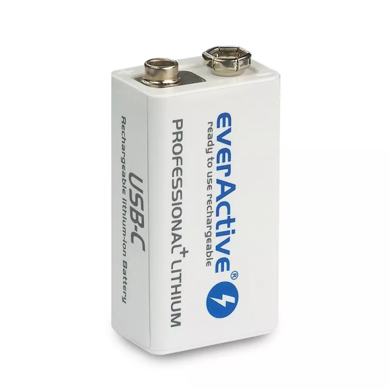 Επαναφορτιζόμενη μπαταρία everActive 6F22/9V Li-ion 550 mAh με USB TYPE C