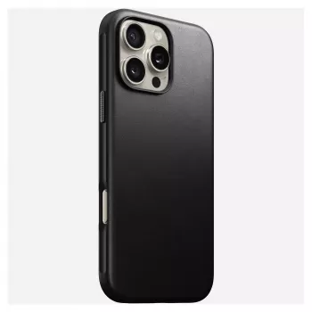 Θήκη κινητού Nomad NM01693185 για Apple iPhone 16 Pro Max, δέρμα/TPU/PC, μαύρο, για οθόνη 17,5 cm (6,9 ίντσες)