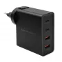 Qoltec GaN POWER PRO Φορτιστής | 2xUSB-C | 2xUSB | 130W | 5-20V | 1.5-5A | XP | μαύρο