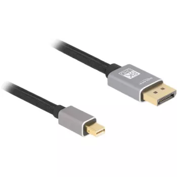 Delock - Καλώδιο DisplayPort - Mini DisplayPort (αρσενικό) σε DisplayPort (αρσενικό) - DisplayPort 1.4 - 3,0 m - Υποστηρίζει 8K 60 Hz - μαύρο, γκρι (81093)