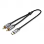 Vention USB-C σε 2RCA βύσμα αρσενικό καλώδιο ήχου, 1m