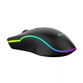 Ενσύρματο θερμαινόμενο gaming ποντίκι ActiveJet AMY-W390 — αμφιδέξιο, οπτικό 2000 DPI, USB Type-A, 4 κουμπιά, μαύρο