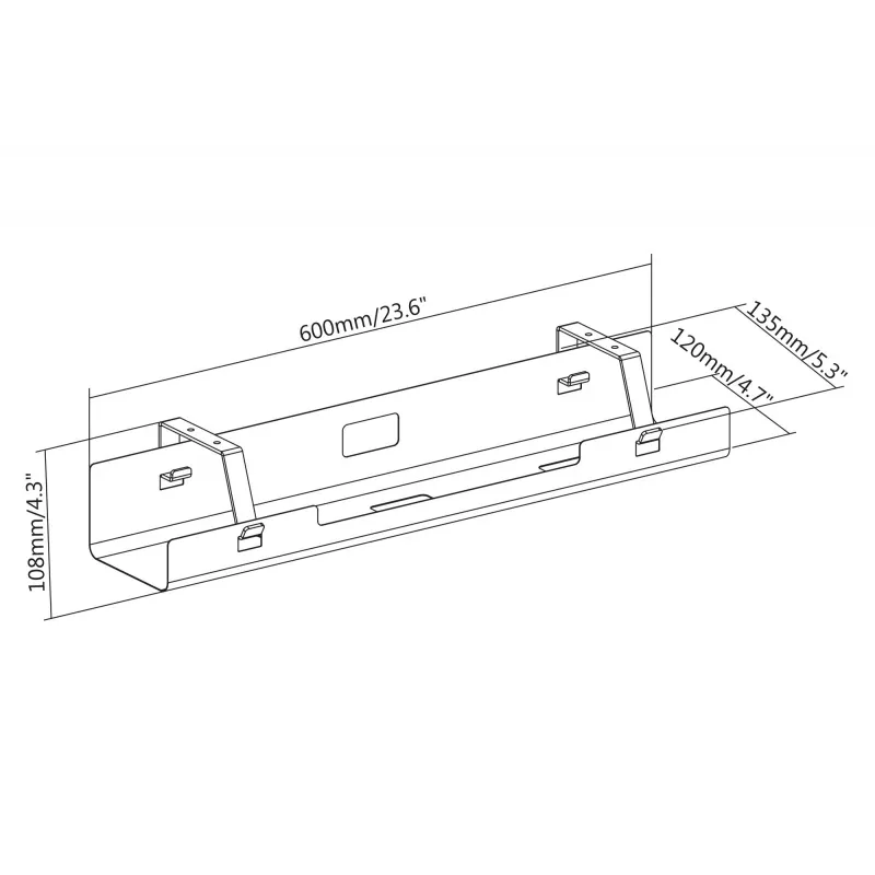 Digitus DA-90450 λεκάνη διαχείρισης καλωδίων 600x135x108mm μαύρο χάλυβας 1